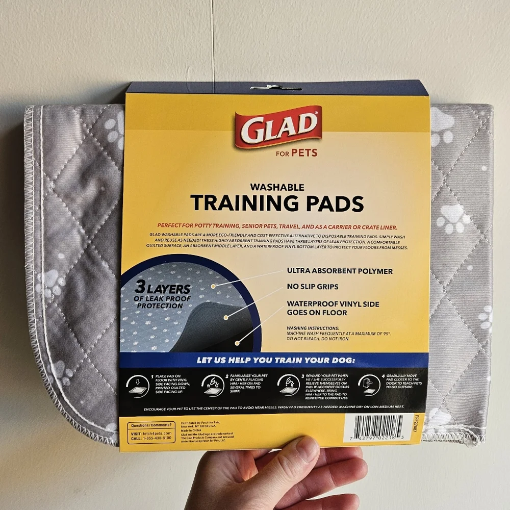 Glad potty Pets Gray Washable Training Pads - Small